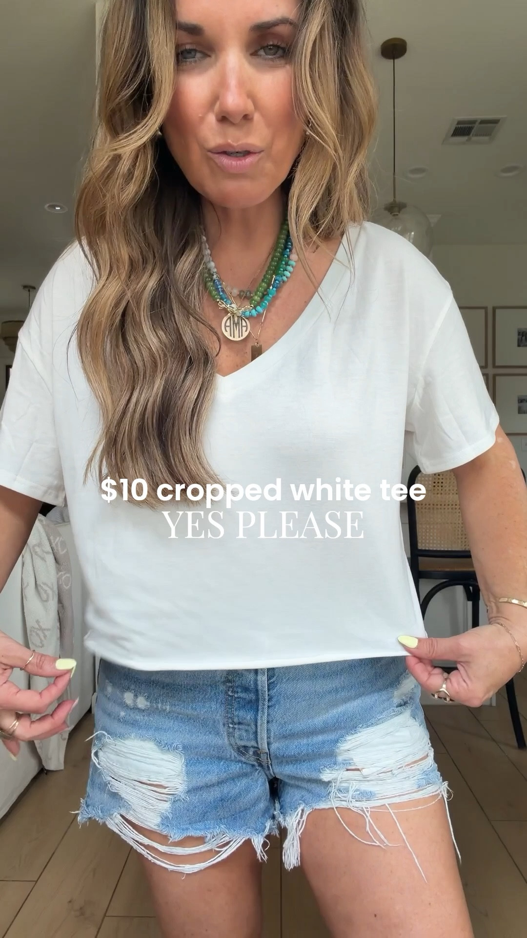 $10 cropped white tee!! I have three of these and wear them on repeat in spring and summer. It’s a necessity!!!! Wearing size medium. 

Spring outfits 2026 #amazonfashion #springoutfit 

#LTKPetite #LTKmomlife #LTKOver40