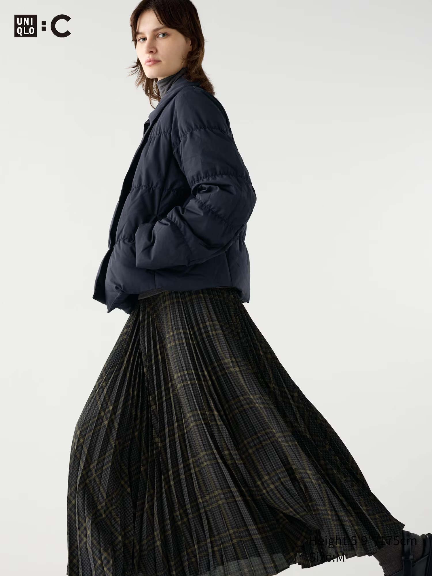 Pleated Long Skirt | Checked | UNIQLO (US)