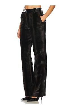 AKNVAS Barberini Faux Fur Pant in Visone from Revolve.com | Revolve Clothing (Global)