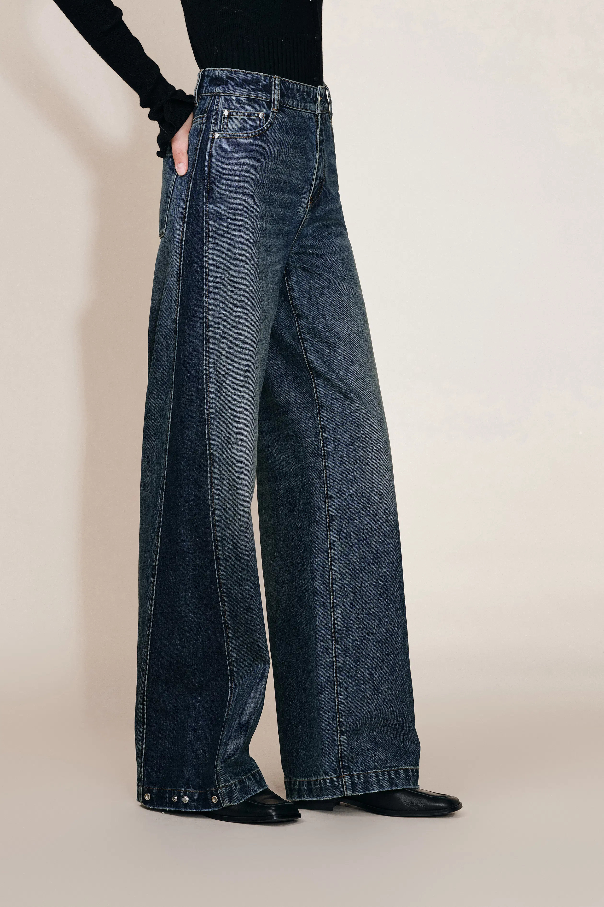 Mia Two Tone Panel Jeans in Cotton Denim | Fabrique
