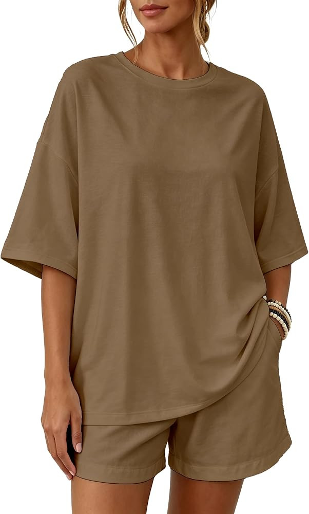 YIOIOIO Womens 2 Piece Summer Matching Outfit Lounge Set with Pockets | Amazon (US)