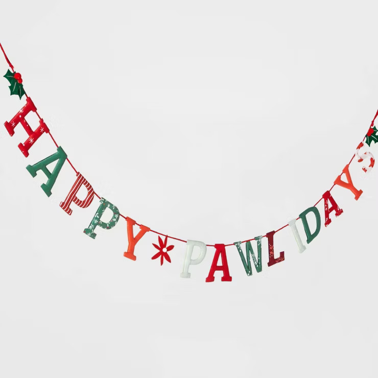72" Fabric 'Happy Pawlidays' Garland - Wondershop™ | Target