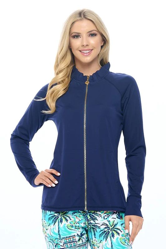 Preppy Palm Beach Navy Jacket | Peppered with leopard