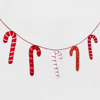 6' Fabric Candy Cane Garland Red - Wondershop™ | Target