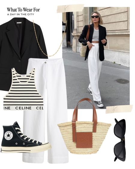 Get the look ➡️ styling white linen trousers for spring summer

Converse, Loewe basket bag, stripe Celine top, black blazer 

#LTKspring #LTKeurope #LTKstyletip