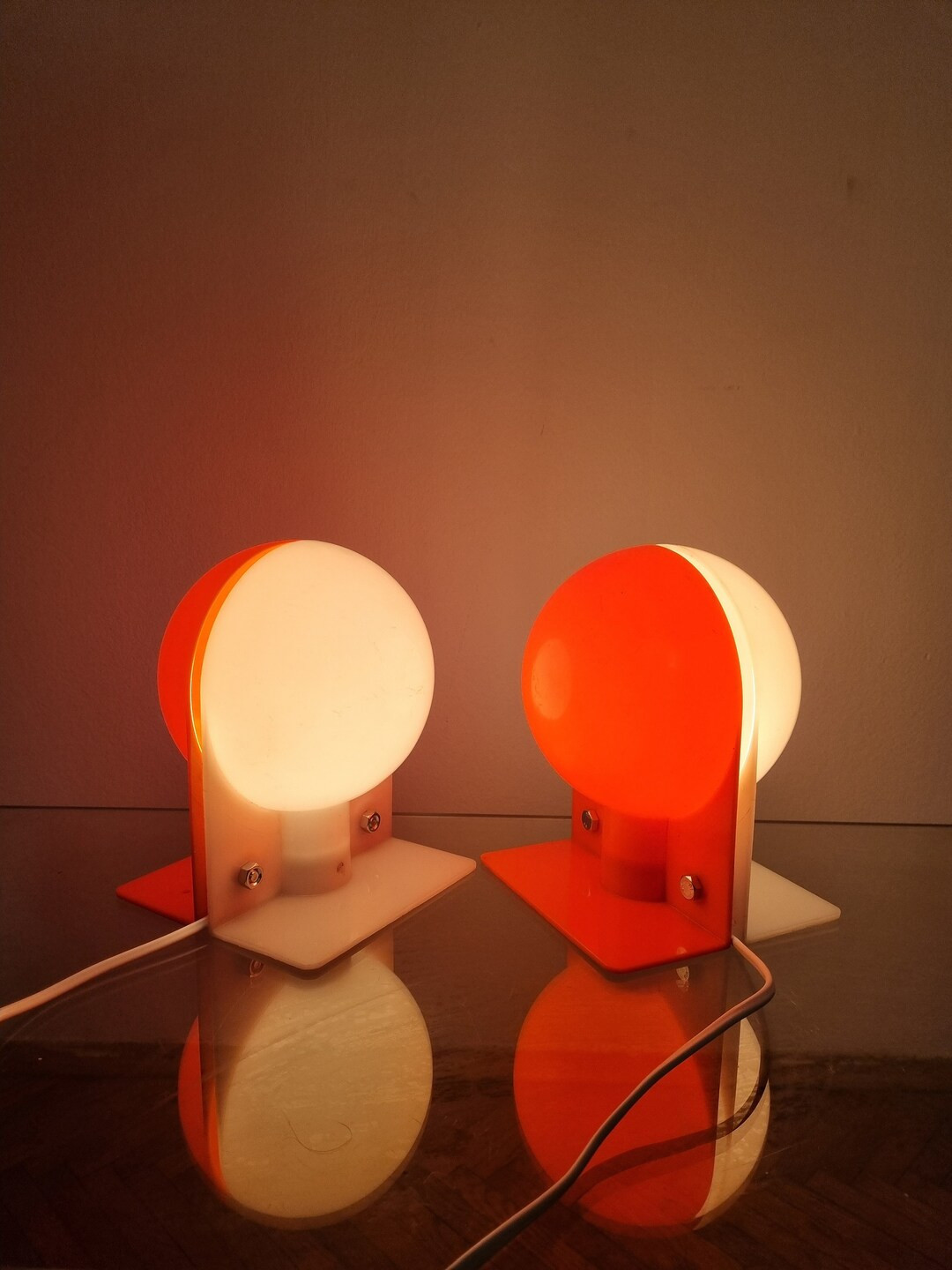 Pair of 2 Meblo Guzzini Sirio table lamp Harvey Guzzini Vintage Table Lamp | Etsy (US)