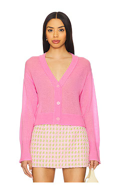LoveShackFancy Lawrence Cardigan in Sunset Pink from Revolve.com | Revolve Clothing (Global)
