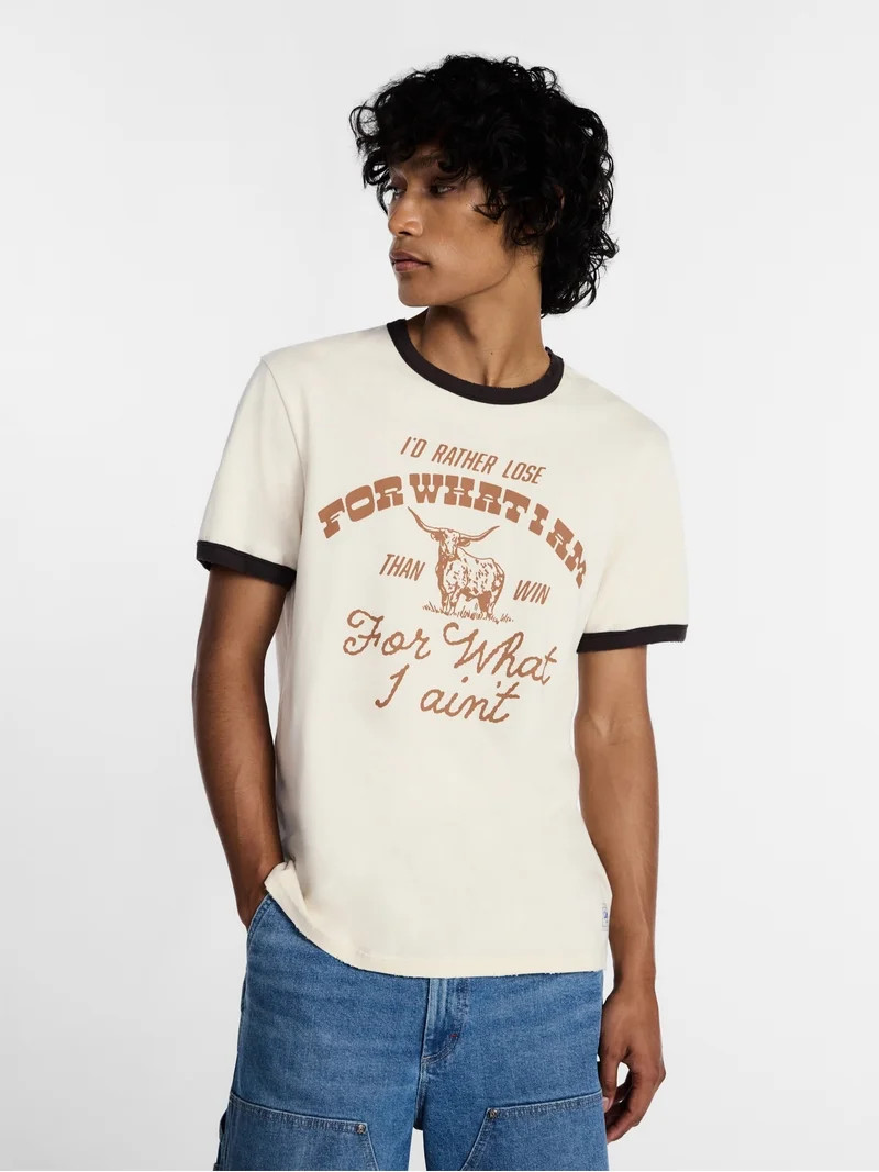 Kacey Lee Men's and Big Men's For What I Am Graphic Ringer Tee, Sizes S-2XL | Walmart (US)