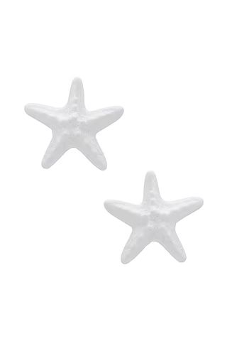 Julietta Starfish Stud Earrings in White from Revolve.com | Revolve Clothing (Global)