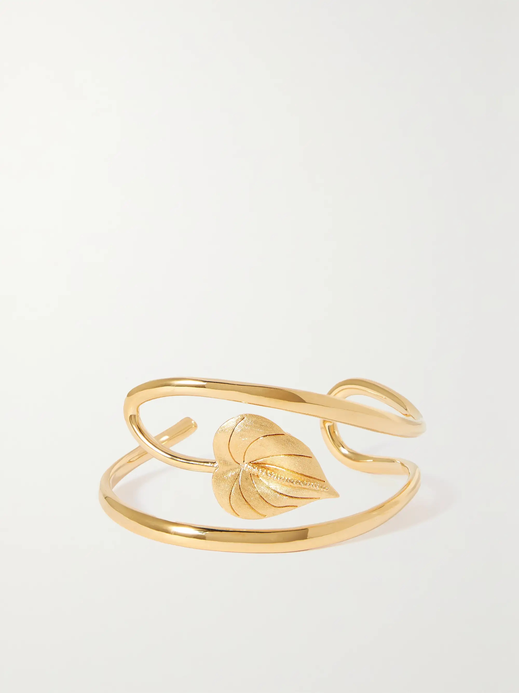 Fl-oral gold-plated bangle | NET-A-PORTER (US)