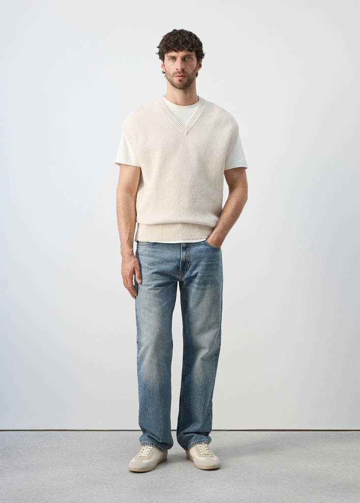 Microstructure knit sweater vest ecru - Men - S-M - MANGO MAN | Mango (US/MX/AU)