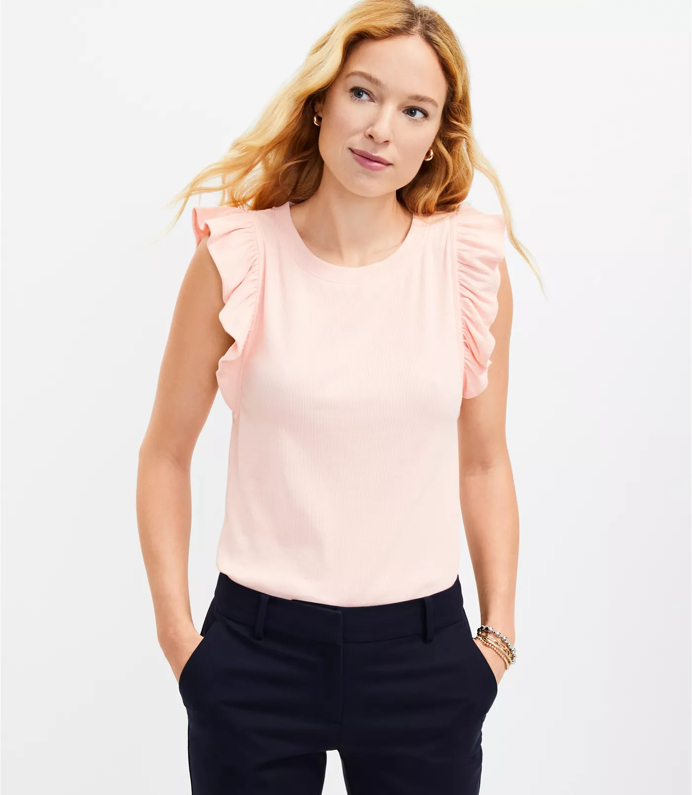 Ruffle Sleeve Tank | LOFT | LOFT