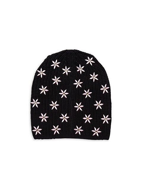 Carolyn Rowan Collection Embroidered Floral Beanie on SALE | Saks OFF 5TH | Saks Fifth Avenue OFF 5TH