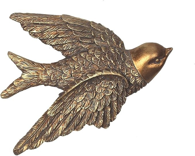 S-MANTIS Vintage Wall Sculpture, Antique Pediment Hallway Wall Art, Hand Painted Bird With Exquis... | Amazon (US)