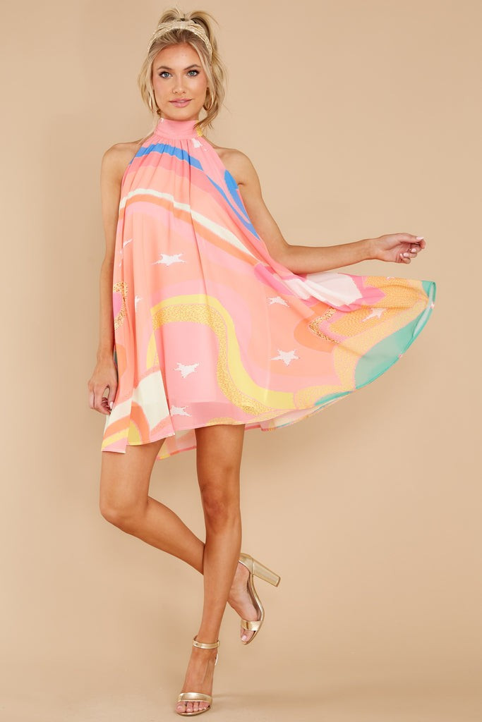 Dreams And Dreamers Peach Pink Multi Dress | Red Dress 