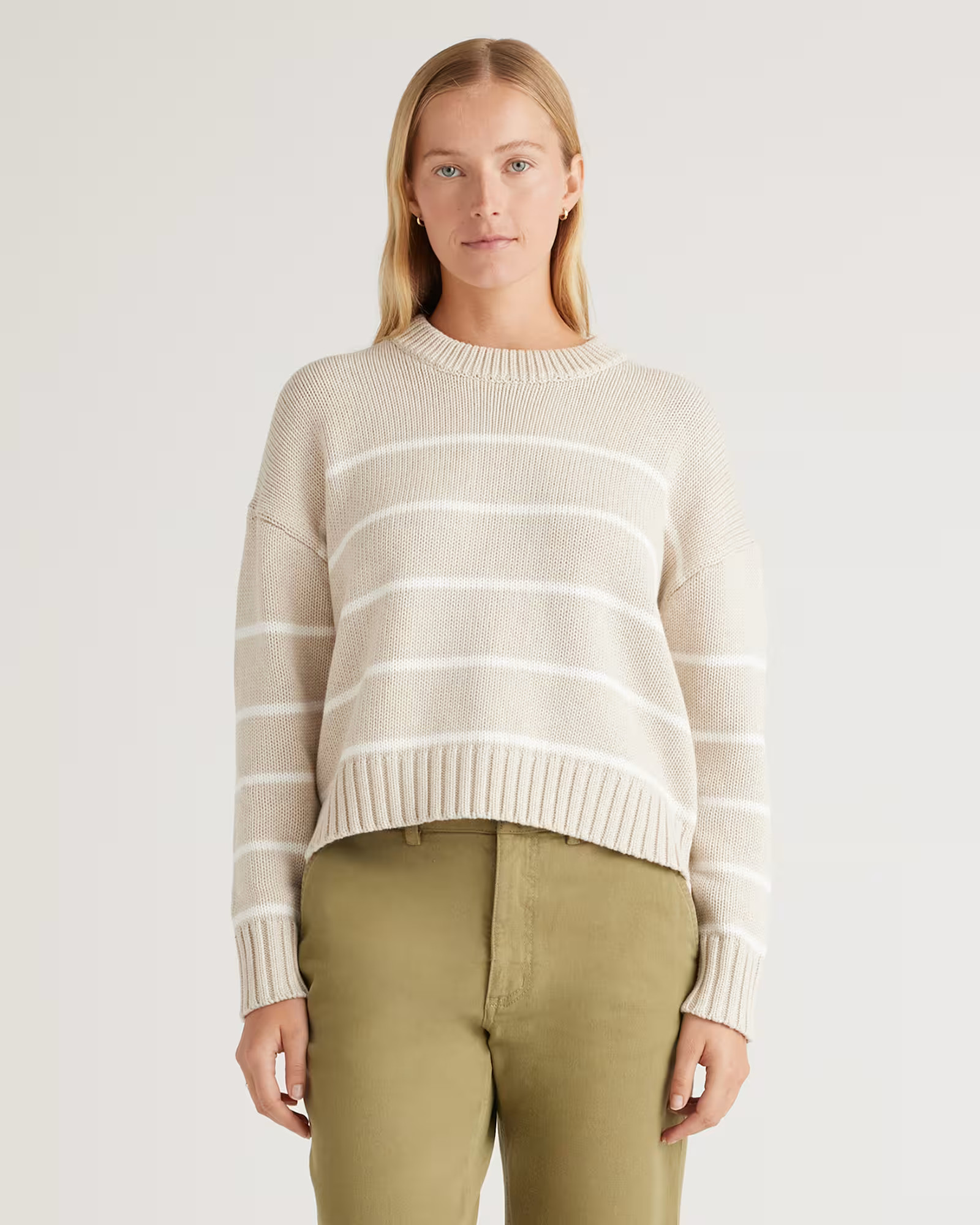 100% Organic Cotton Striped Crew Sweater | Quince
