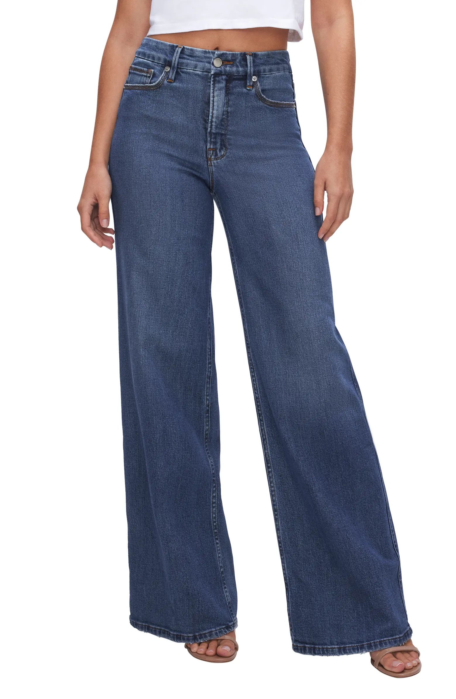 Good American Good Skate High Waist Wide Leg Jeans | Nordstrom | Nordstrom