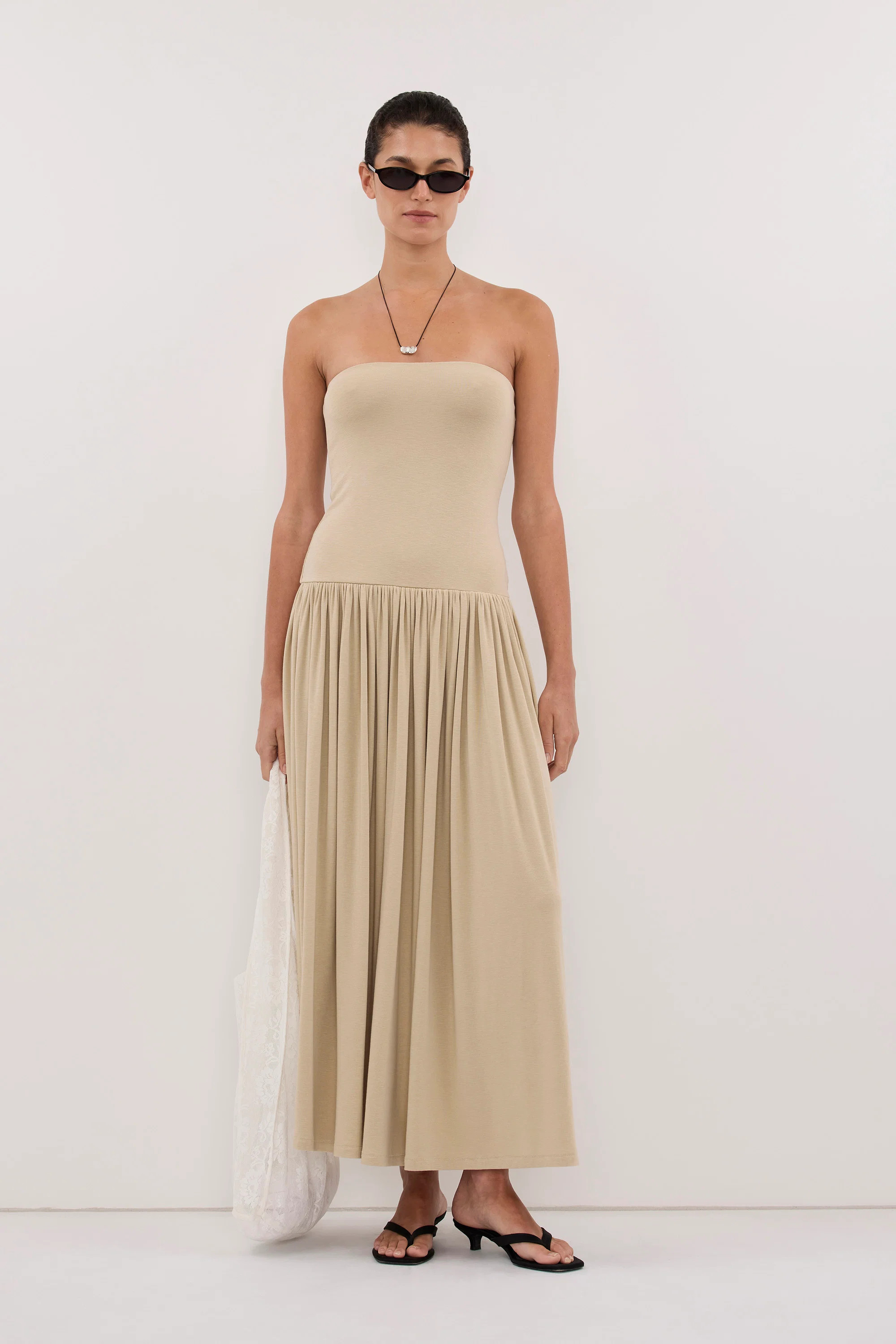 AVEN ELM SAGE BANDEAU MAXI DRESS | DISSH