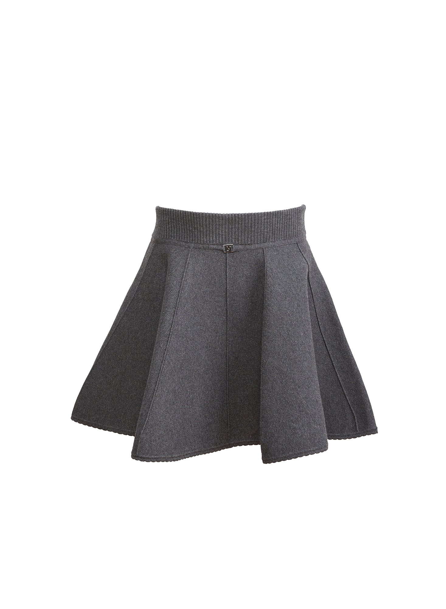 Dark Heather Grey Knit Flared Mini Skirt | Fleur du Mal | Fleur du Mal