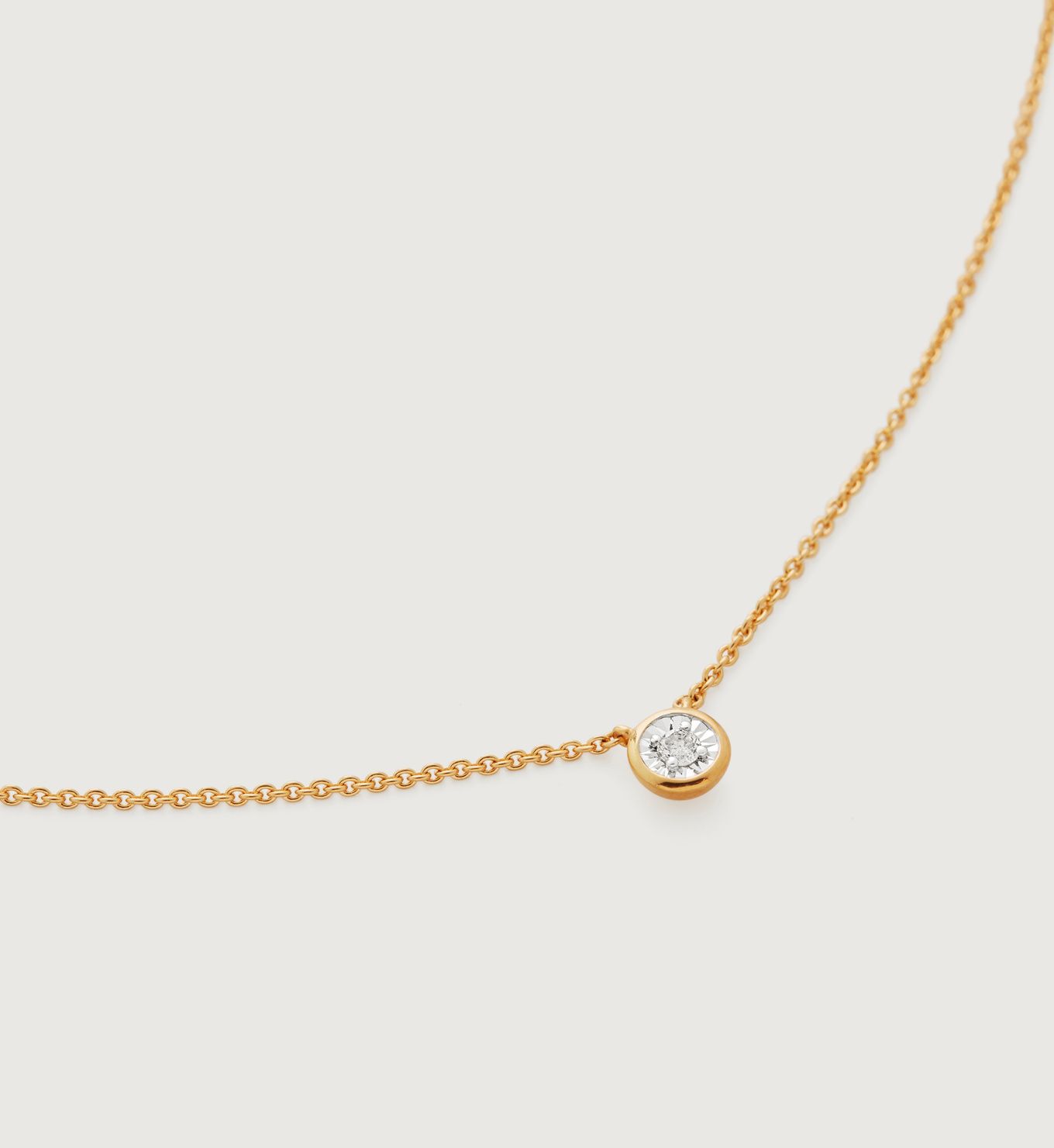 Diamond Essential Necklace Adjustable 41-46cm/16-18' | Monica Vinader (Global)