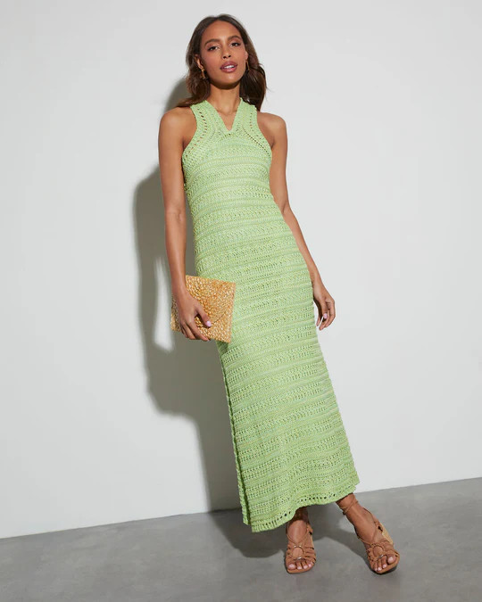 Aruba Crochet Halter Neck Maxi Dress | VICI