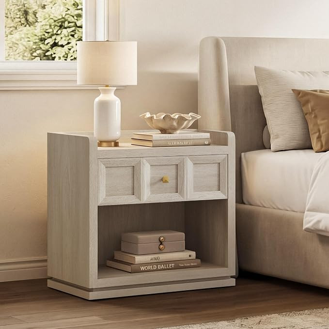 SICOTAS Night Stand Set 2, 26" Wide Nightstands with Drawer, Large Queen Size Nightstands Set of ... | Amazon (US)