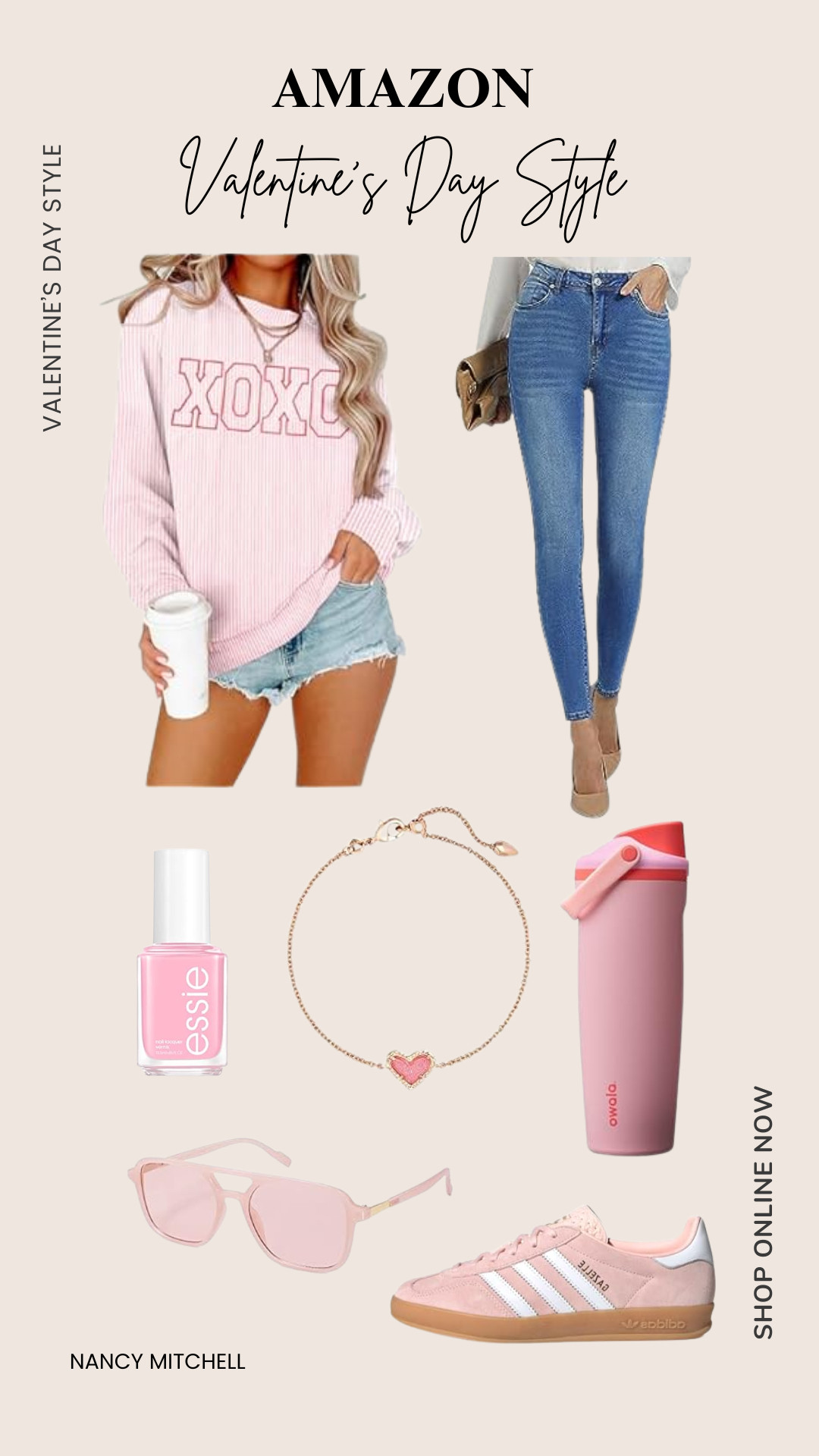 Feeling super Valentine's chic in this cozy sweatshirt. Pair it with these skinny jeans and pink sneakers for a cute look! Don't forget the pink nail polish, pink sunglasses, pink Owala and pink necklace to match. 

 

#LTKootd #LTKSeasonal #LTKPetite