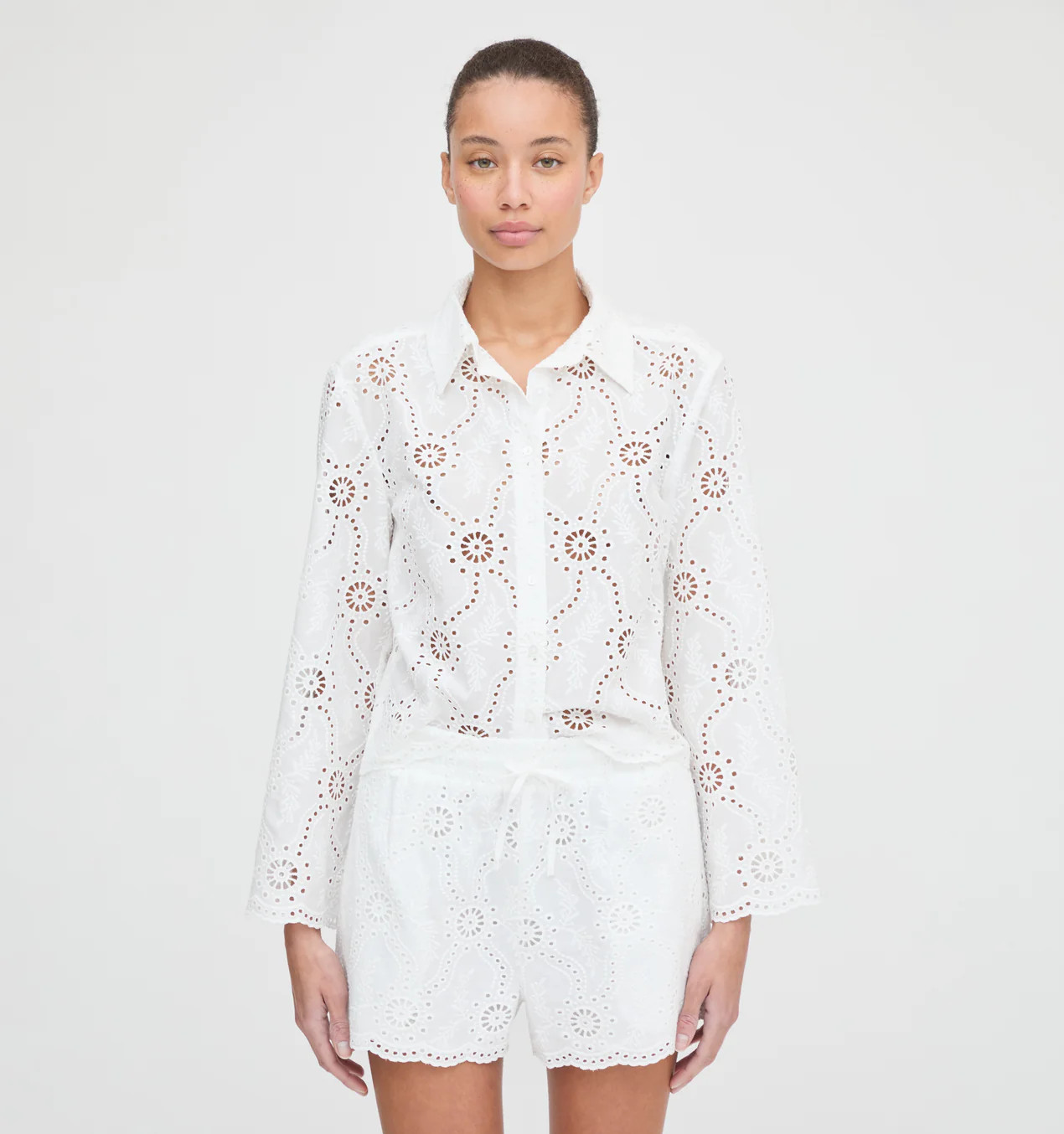 The Celia Top - White Trellis Broderie | Hill House Home US