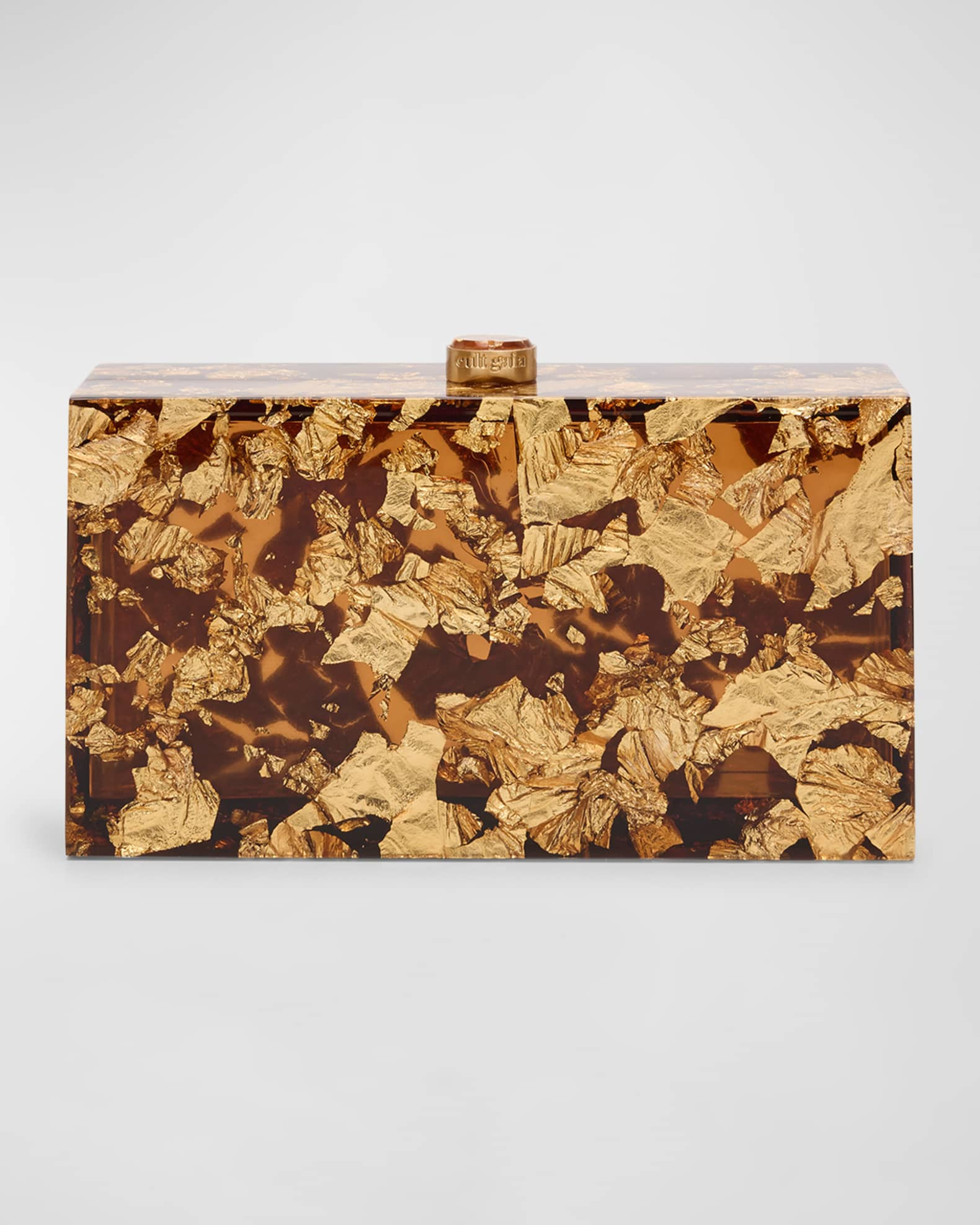 Cult Gaia Ela Golden Clear Clutch Bag | Neiman Marcus