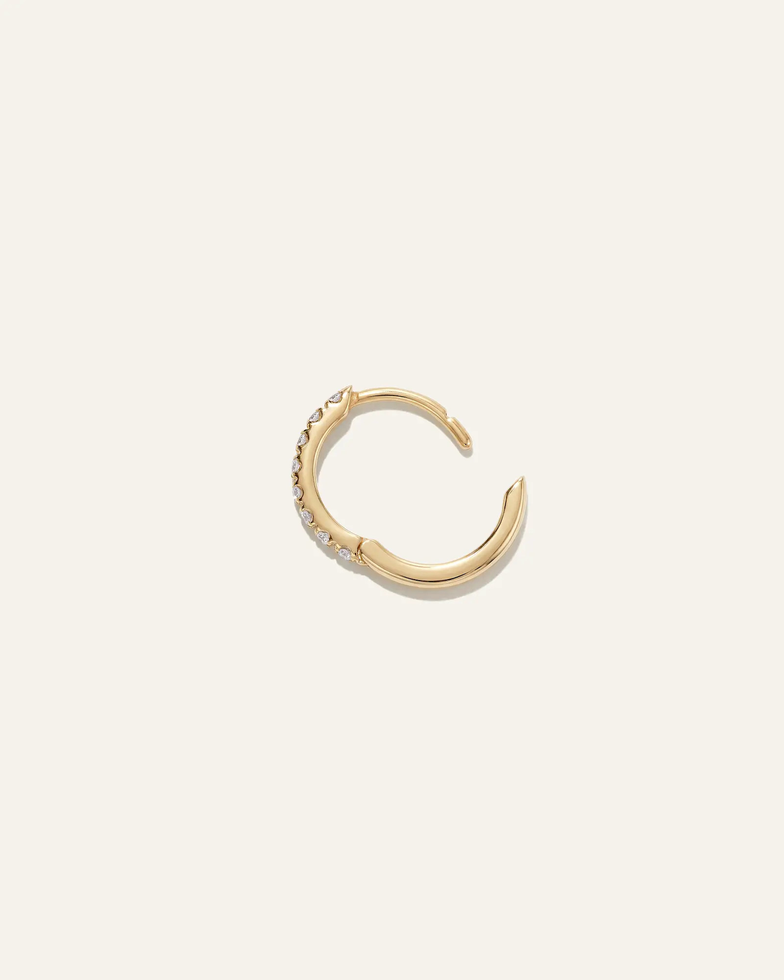 14K Gold Pave Diamond Single Huggie in Yellow Gold | Quince