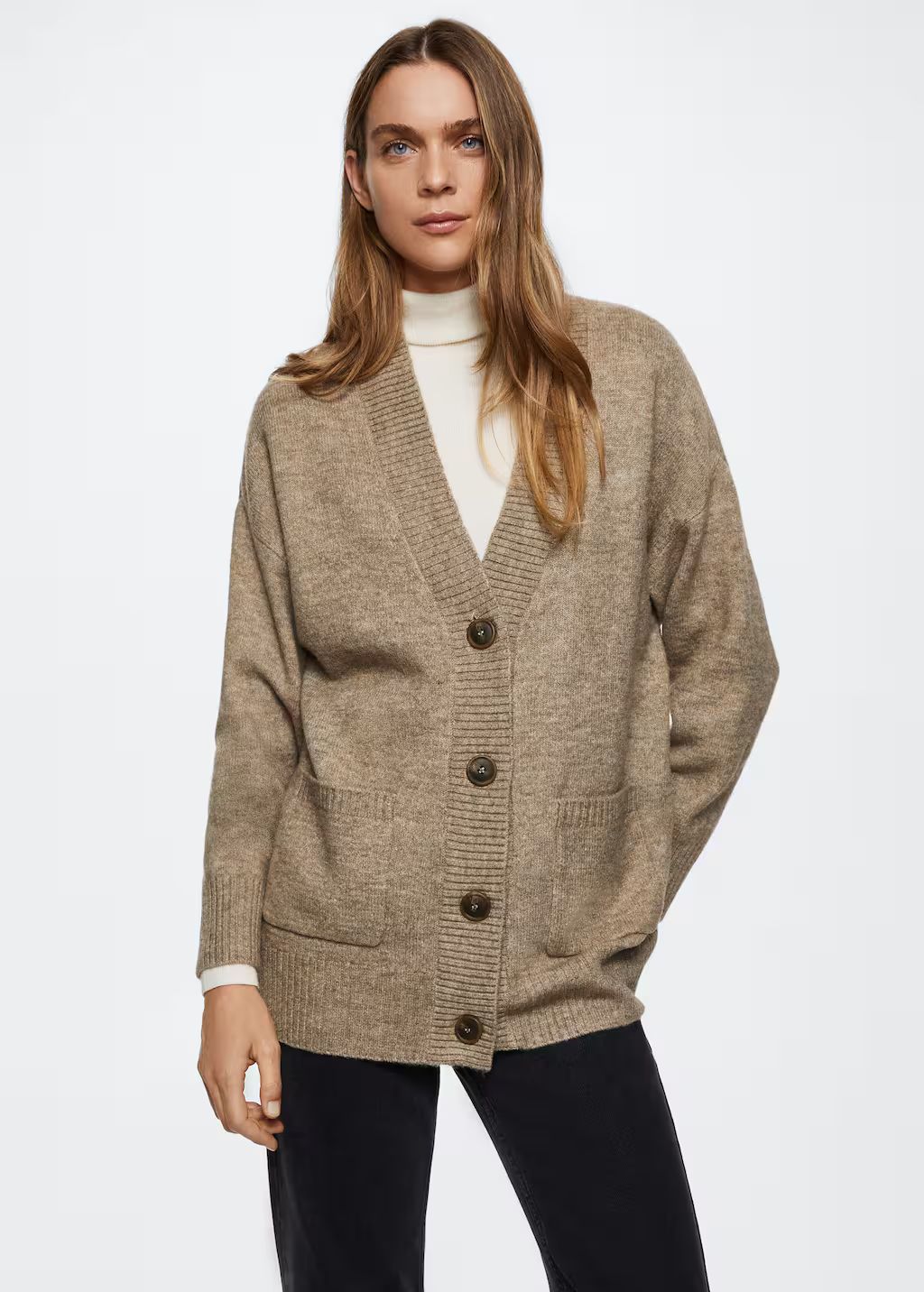 Oversized cardigan with buttons -  Women | Mango USA | MANGO (US)