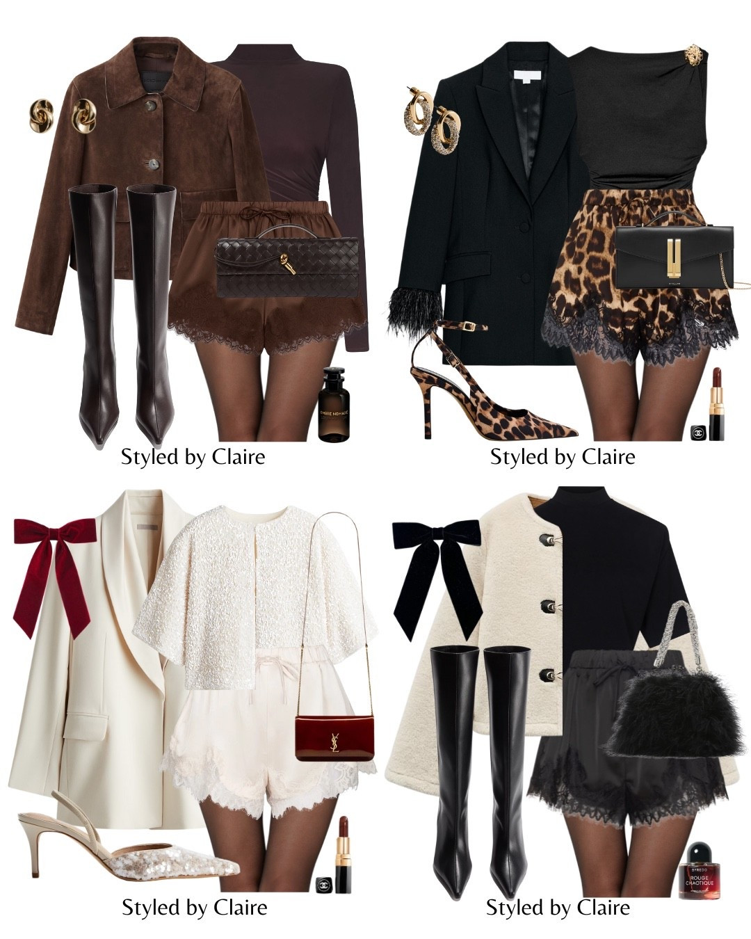 SATIN LACE SHORTS❤️‍🔥
Tags: trending style fashion noughts kisses knee high boots Zara feather blazer leopard print bodysuit demellier London clutch fluffy bag shoulder pad top fur jacket sequin cardigan suede jacket bottega velvet bow fashion partywear festive Christmas night out date night party special occasion Parisian city break stylee

#LTKpartywear #LTKstyletip #LTKdatenight