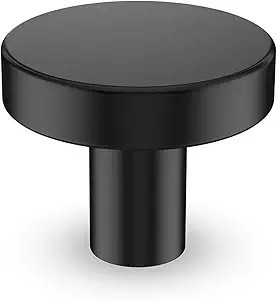 homdiy 5 Pack Black Drawer Knobs Round Matte Black Kitchen Cabinet Knobs Black Dresser Knobs Cabi... | Amazon (US)
