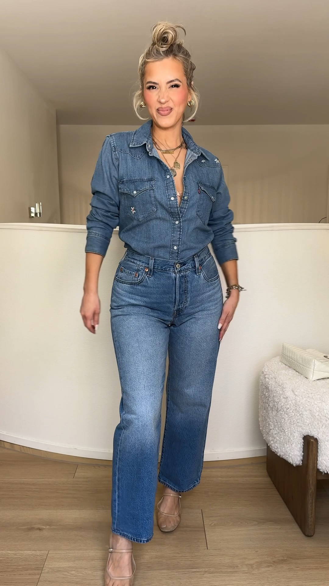 My go-to @levis denim look 🦋💙  @levis #LevisTKPartner

Size 27 in jeans
Small in button up

#LTKgrwm #LTKdayinmylife #LTKU