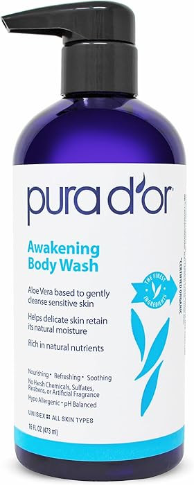 PURA D'OR 16 Oz Awakening Body Wash with Aloe Vera, Chamomile, Lavender, Tea Tree and Natural Nut... | Amazon (US)