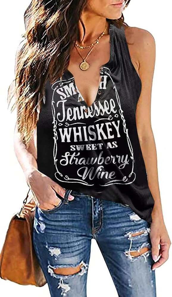 Fensajomon Skull Shirt for Women V Neck Lace Up Sleeveless Casual Summer Workout Yoga Tank Top | Amazon (US)