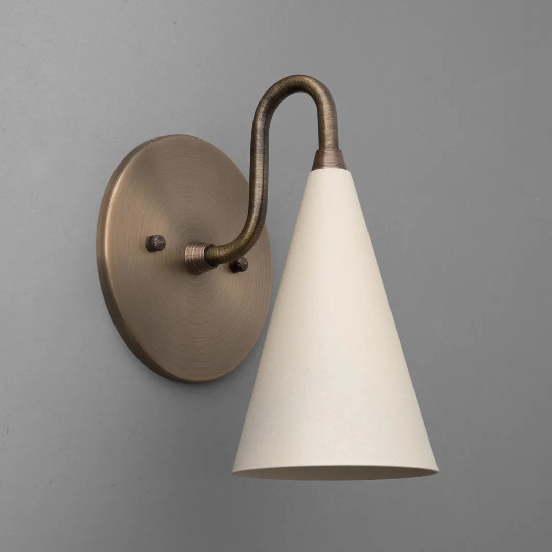 Sconce Light-Vintage Wall Sconce-Brass Wall Light-Cone Shade Lamp - Model 2900 | Etsy (US)