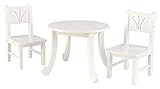 KidKraft Wooden Queen-Anne Style Lil' Doll Table & Chair Set for 18-Inch Dolls - White, Gift for ... | Amazon (US)