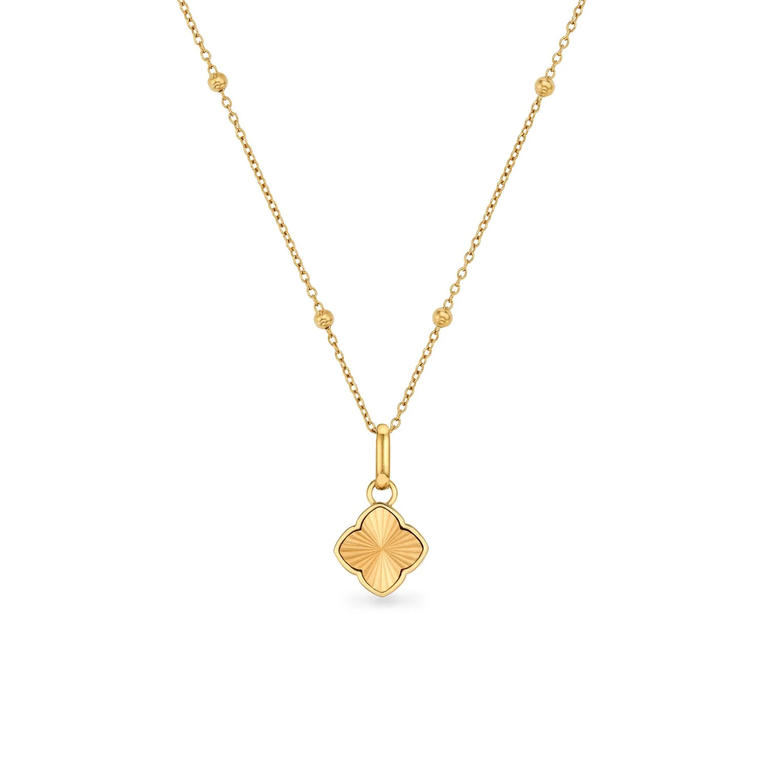 Textured Clover Necklace (Gold) | Abbott Lyon