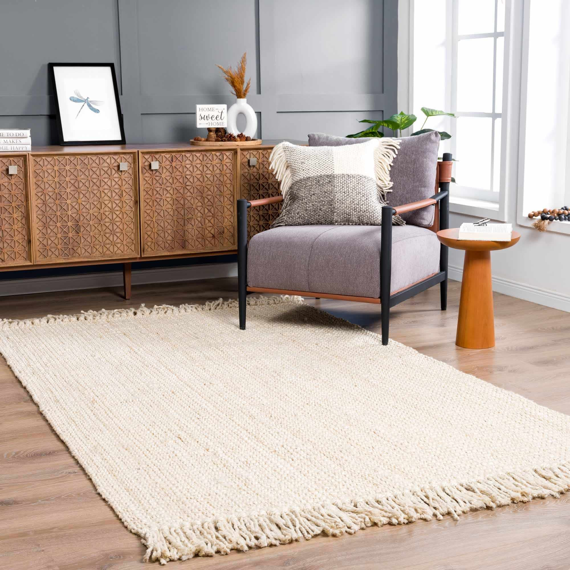 Hauteloom Senneterre Handwoven Solid Sea Grass Bleached Jute Rug - Natural Fiber Area Rug - Natur... | Amazon (US)