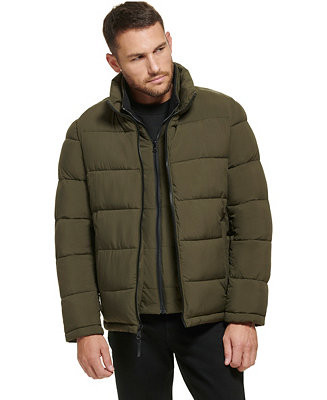 Men's Puffer With Set In Bib Detail | Macy's
