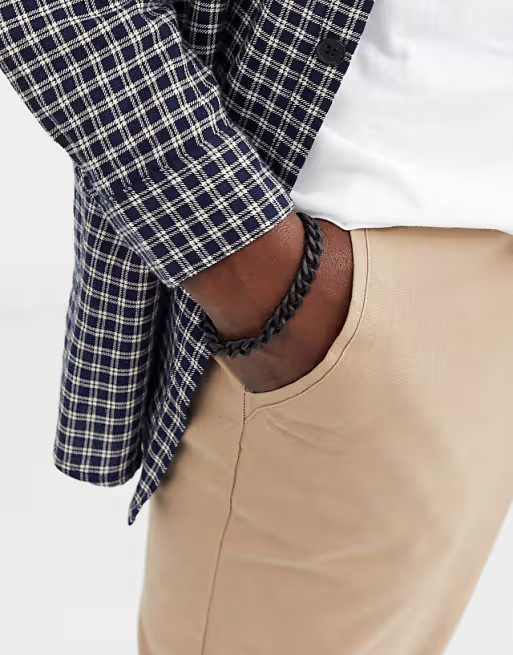 ASOS DESIGN midweight chain bracelet in black | ASOS (Global)