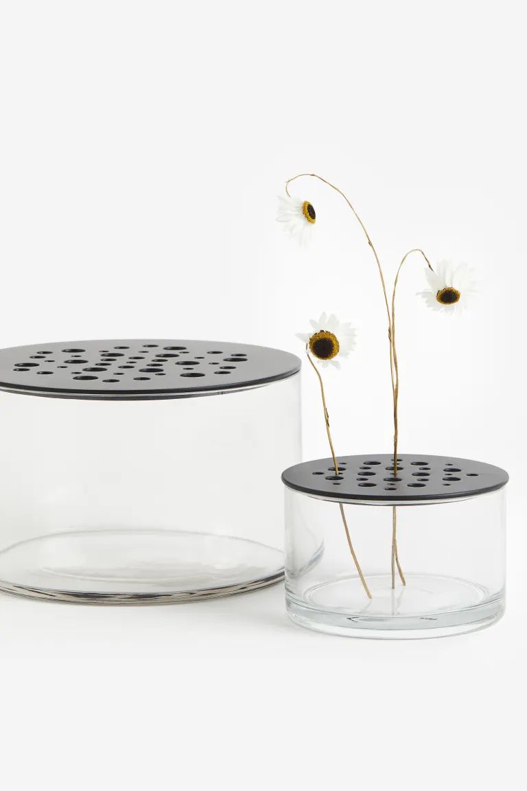 Glass Ikebana Vase - Clear glass/black - Home All | H&M US | H&M (US + CA)