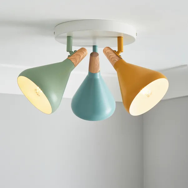 Elements Wolston 3 Light Semi Flush Spotlight | Dunelm