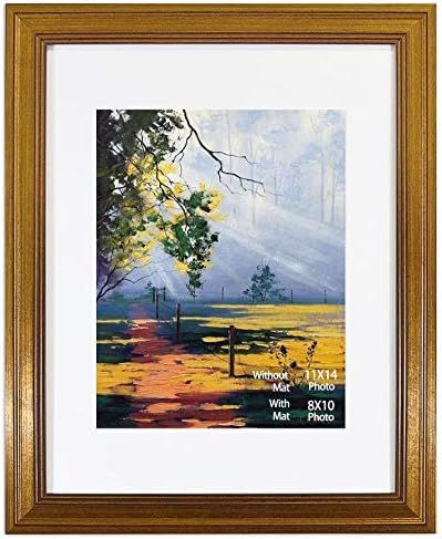 Golden State Art, 11x14 Dark Gold, Wall Hang Photo Frame. Includes White Mat for 8x10 Picture & R... | Amazon (US)