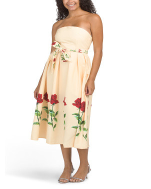 Strapless Floral Print Midi Dress | Midi Dresses | Marshalls | Marshalls