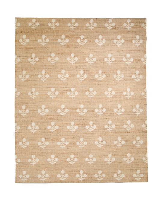 Floral Handwoven Natural Fiber Area Rug | TJ Maxx