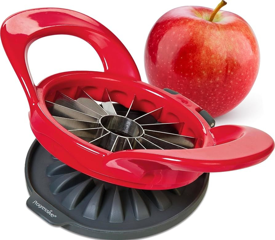 PrepWorks Apple Slicer and Corer, Attached Safety Cover, Cuts 16 Thin Apple Slices, Red | Amazon (US)