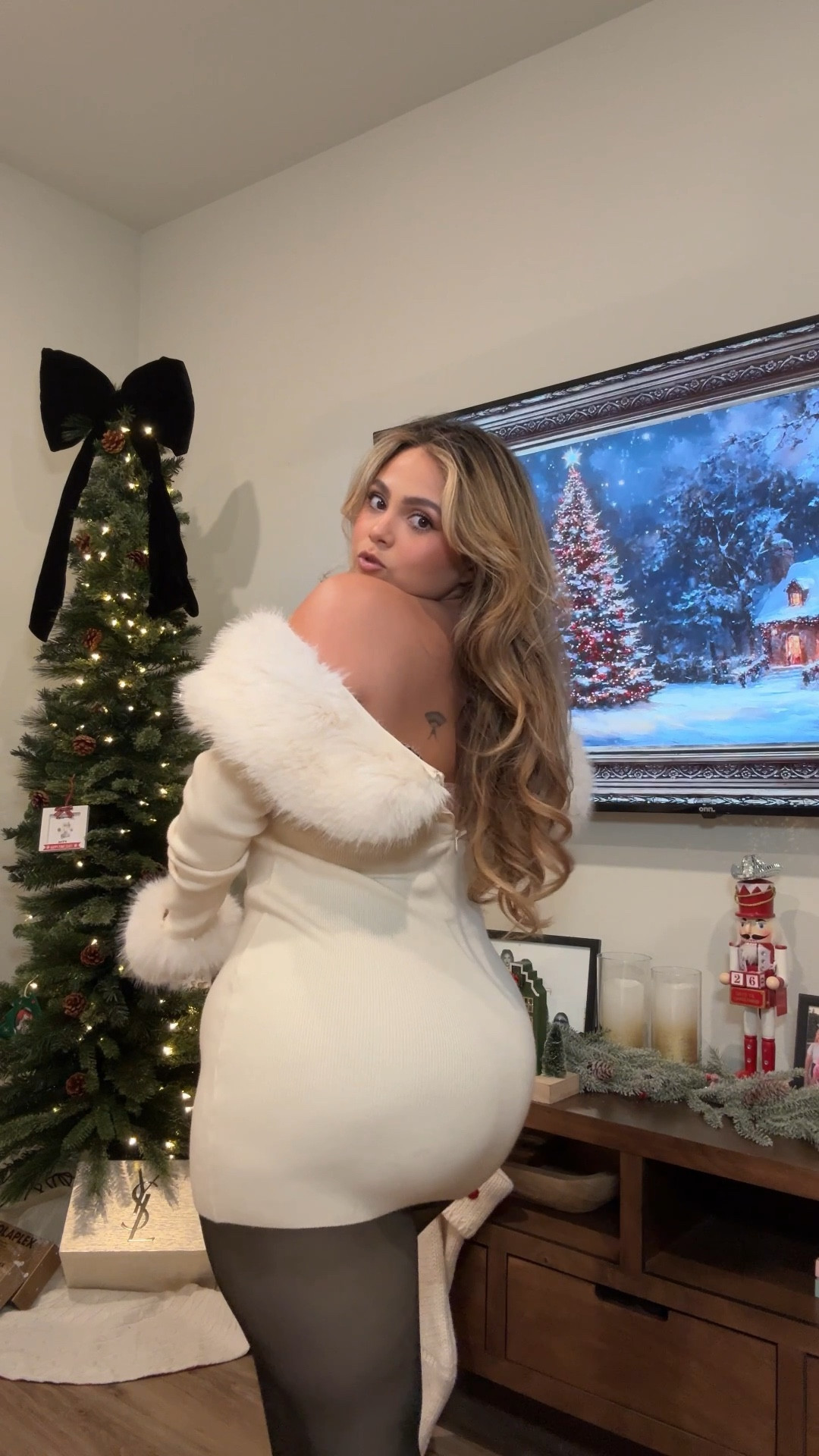 A faux fur holiday outfit the perfect mini dress for this Christmas season✨ I love the off the shoulder!

#LTKootd #LTKMidsize #LTKHoliday