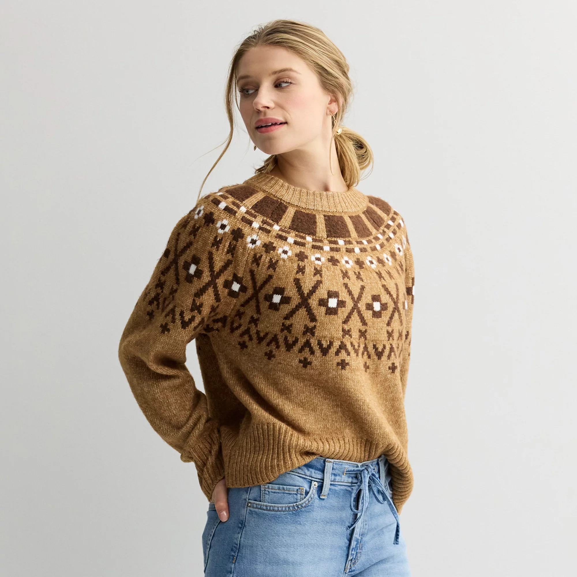 Women's Sonoma Goods For Life® Cozy Heritage Fair Isle Sweater | Kohl's